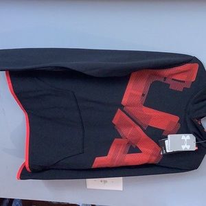 NEW with tags Boys YLG Under Armour Sweatshirt, Black with red UA decal
